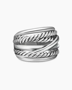 Crossover Ring Sterling Silver, 17mm