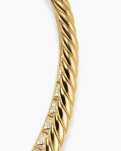Crossover Trio Collar Necklace 18K Yellow Gold with Diamonds, 16.5mm