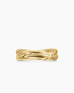 Crossover Two Row Ring 18K Yellow Gold with Diamonds, 5mm