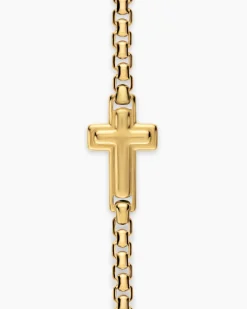 Cross Station Necklace 18K Yellow Gold, 3.4mm