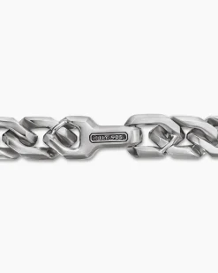 Curb Chain Angular Link Bracelet Sterling Silver, 8.7mm