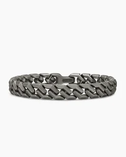 Curb Chain Angular Link Bracelet Anthracite Titanium, 8.7mm