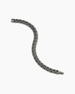 Curb Chain Angular Link Bracelet Anthracite Titanium, 8.7mm