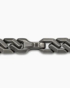 Curb Chain Angular Link Bracelet Anthracite Titanium, 8.7mm