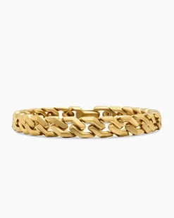 Curb Chain Angular Link Bracelet 18K Yellow Gold, 8.7mm