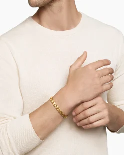 Curb Chain Angular Link Bracelet 18K Yellow Gold, 8.7mm