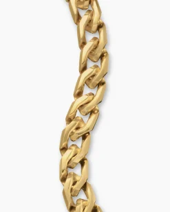 Curb Chain Angular Link Bracelet 18K Yellow Gold, 8.7mm