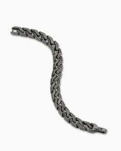 Curb Chain Angular Link Bracelet Anthracite Titanium, 11.5mm