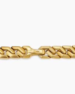 Curb Chain Angular Link Bracelet 18K Yellow Gold, 11.5mm