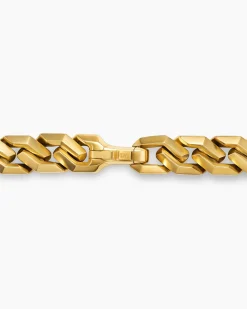 Curb Chain Angular Link Necklace 18K Yellow Gold, 8.7mm