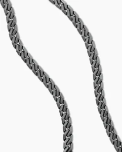 Curb Chain Angular Link Necklace Anthracite Titanium, 8.7mm