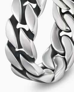 Curb Chain Band Ring Sterling Silver, 8mm