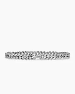 Curb Chain Bracelet Platinum, 6mm