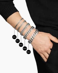 Curb Chain Bracelet Platinum, 11.5mm