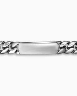 Curb Chain ID Bracelet Sterling Silver, 11.5mm