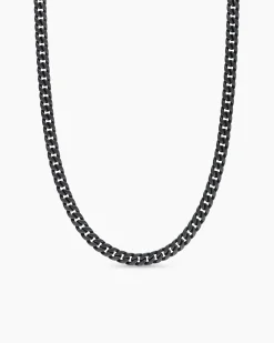 Curb Chain Necklace Black Titanium, 8mm