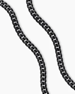 Curb Chain Necklace Black Titanium, 8mm