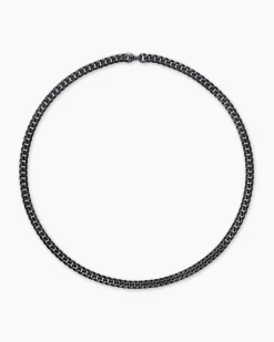 Curb Chain Necklace Black Titanium, 8mm