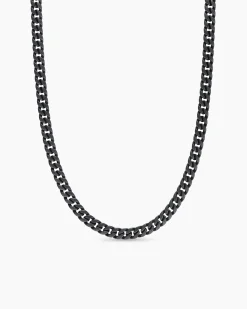 Curb Chain Necklace Black Titanium, 8mm