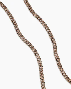 Curb Chain Necklace 18K Rose Gold with Cognac Diamonds, 6mm