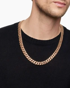 Curb Chain Necklace 18K Rose Gold, 11.5mm