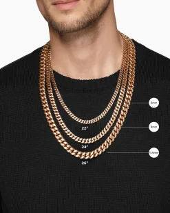 Curb Chain Necklace 18K Rose Gold, 11.5mm