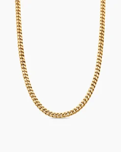 Curb Chain Necklace 18K Yellow Gold, 6mm