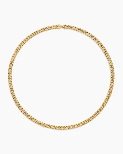 Curb Chain Necklace 18K Yellow Gold, 6mm