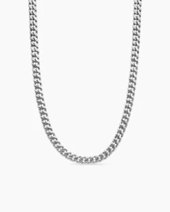 Curb Chain Necklace Platinum, 8mm
