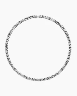 Curb Chain Necklace Platinum, 8mm