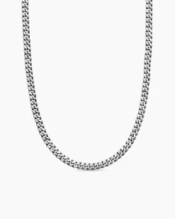 Curb Chain Necklace Sterling Silver, 6mm