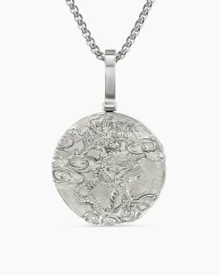 Dragon Amulet Sterling Silver, 21mm