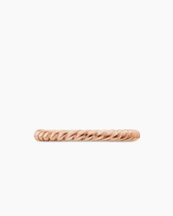 DY Cable Band Ring 18K Rose Gold, 2.45mm