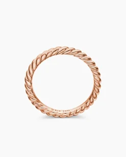 DY Cable Band Ring 18K Rose Gold, 2.45mm
