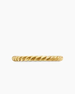 DY Cable Band Ring 18K Yellow Gold, 2mm
