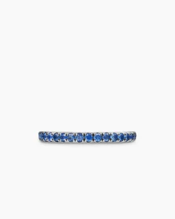 DY Eden Band Ring Platinum with Sapphires, 2.2mm