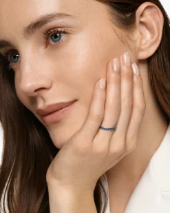 DY Eden Band Ring Platinum with Sapphires, 2.2mm
