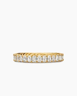 DY Eden Eternity Band Ring 18K Yellow Gold with Emerald Diamonds, 3.5mm