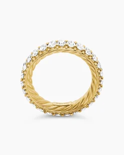 DY Eden Eternity Band Ring 18K Yellow Gold with Oval Diamonds, 3.5mm
