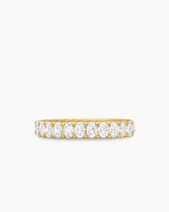 DY Eden Eternity Band Ring 18K Yellow Gold with Oval Diamonds, 3.5mm