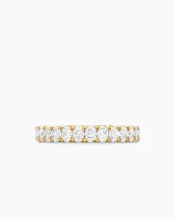 DY Eden Eternity Band Ring 18K Yellow Gold with Oval Diamonds, 3.5mm