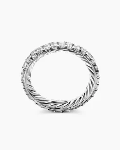 DY Eden Eternity Band Ring Platinum with Emerald Diamonds, 3.5mm