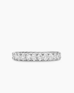 DY Eden Eternity Band Ring Platinum with Oval Diamonds, 3.5mm