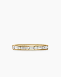 DY Eden Partway Alternating Diamond Band Ring 18K Yellow Gold with Diamonds, 2.8mm