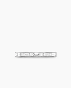 DY Eden Partway Alternating Diamond Band Ring Platinum with Diamonds, 2.8mm
