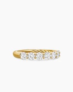 DY Eden Partway Band Ring 18K Yellow Gold with Diamonds, 3.4mm