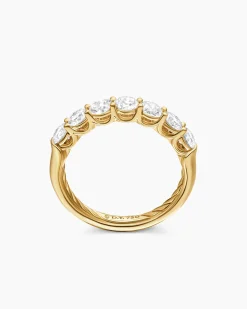DY Eden Partway Band Ring 18K Yellow Gold with Diamonds, 3.4mm