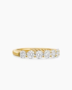 DY Eden Partway Band Ring 18K Yellow Gold with Diamonds, 2.5mm