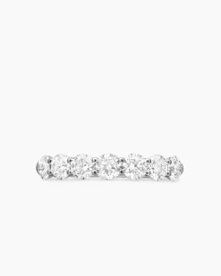 DY Eden Partway Band Ring Platinum with Diamonds, 2.5mm