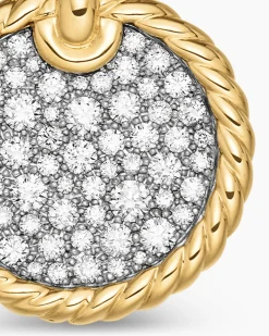 DY Elements® Disc Pendant 18K Yellow Gold with Diamonds, 14mm